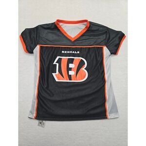 NFL Bengals #13 Youth Large Football Jersey BDA Black Orange USA Flag Reversible